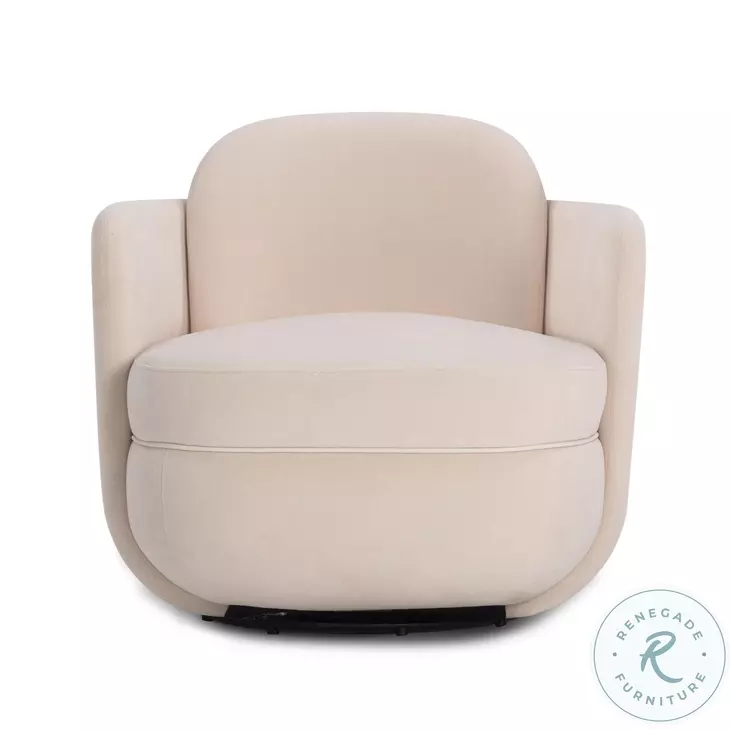 Wolfie Light Blush Velvet Swivel Chair