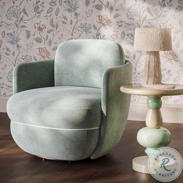 Wolfie Mint Green Velvet Swivel Chair From TOV | Coleman Furniture