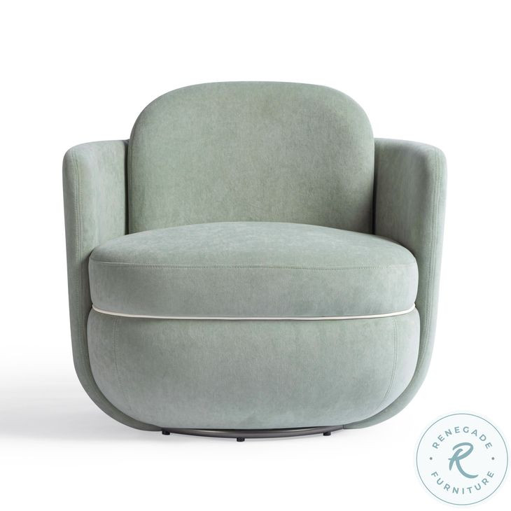 Wolfie Mint Green Velvet Swivel Chair
