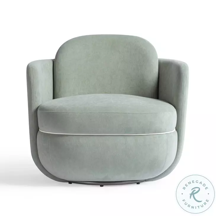 Wolfie Mint Green Velvet Swivel Chair