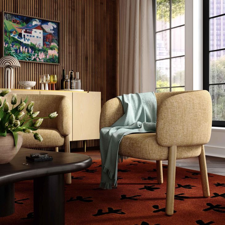 Foxy Honey Performance Fabric Accent Chair