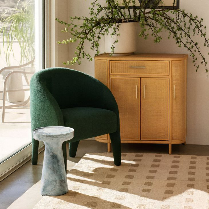 Kris Forest Green Upholstered Accent Chair