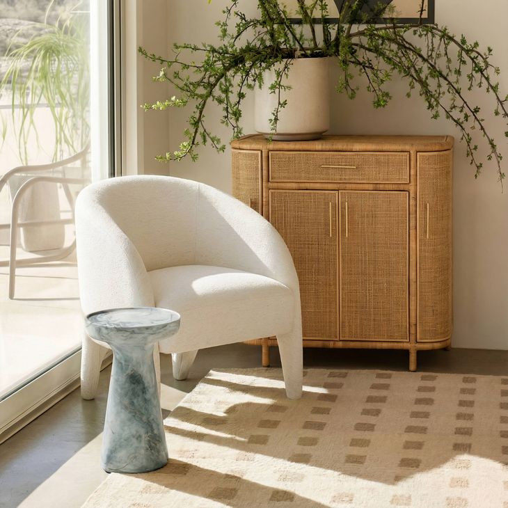 Kris Cream Upholstered Accent Chair