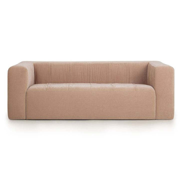 Alder Peach Chenille 89" Upcycled Sofa