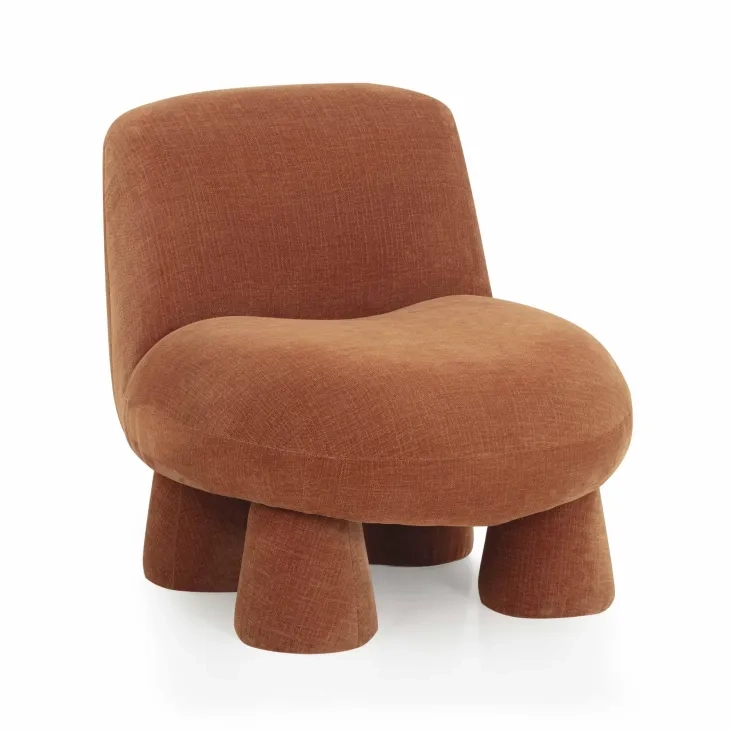 Stomp Rust Performance Fabric Upholstered Accent Chair