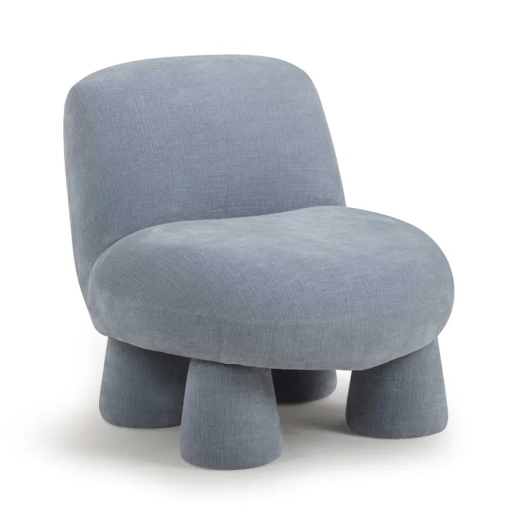 Stomp Blue Performance Fabric Upholstered Accent Chair