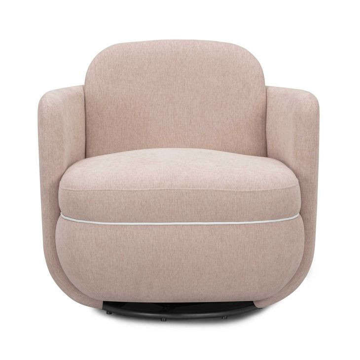 Wolfie Pink Performance Fabric Upholstered Swivel Accent Chair