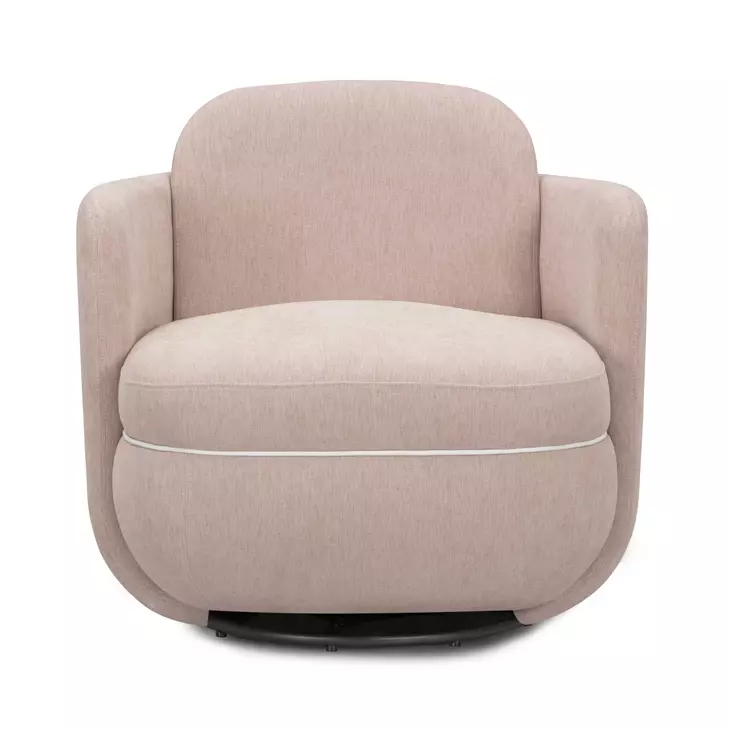 Wolfie Pink Performance Fabric Upholstered Swivel Accent Chair