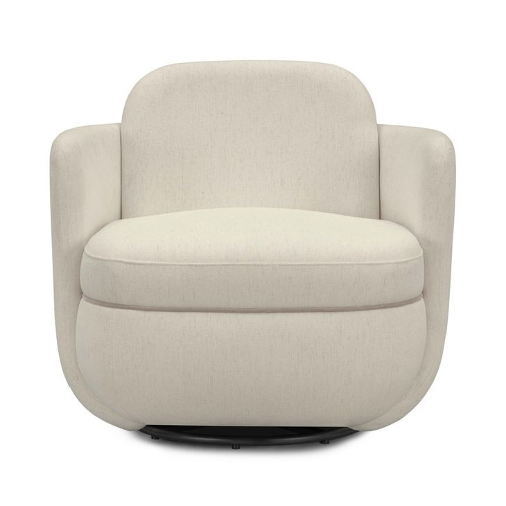 Wolfie Cream Performance Fabric Upholstered Swivel Accent Chair