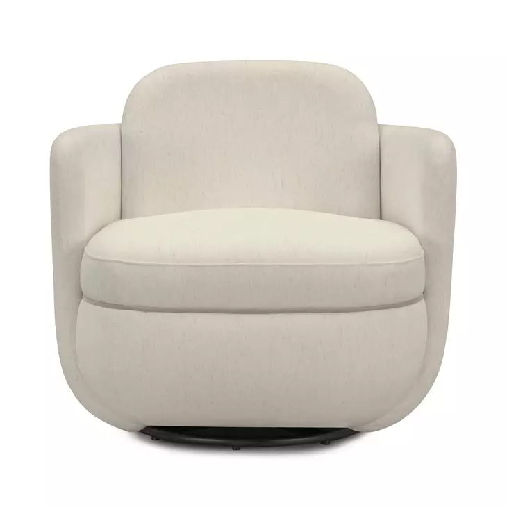 Wolfie Cream Performance Fabric Upholstered Swivel Accent Chair