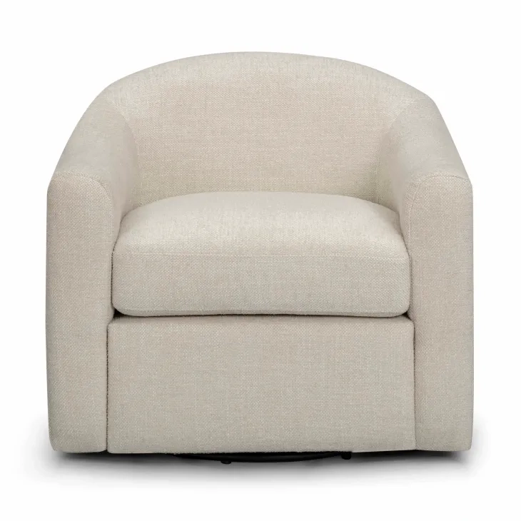 Thao Cream Upholstered Swivel Accent Chair