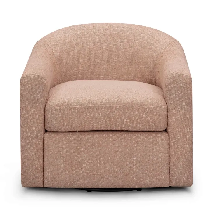 Thao Blush Upholstered Swivel Accent Chair