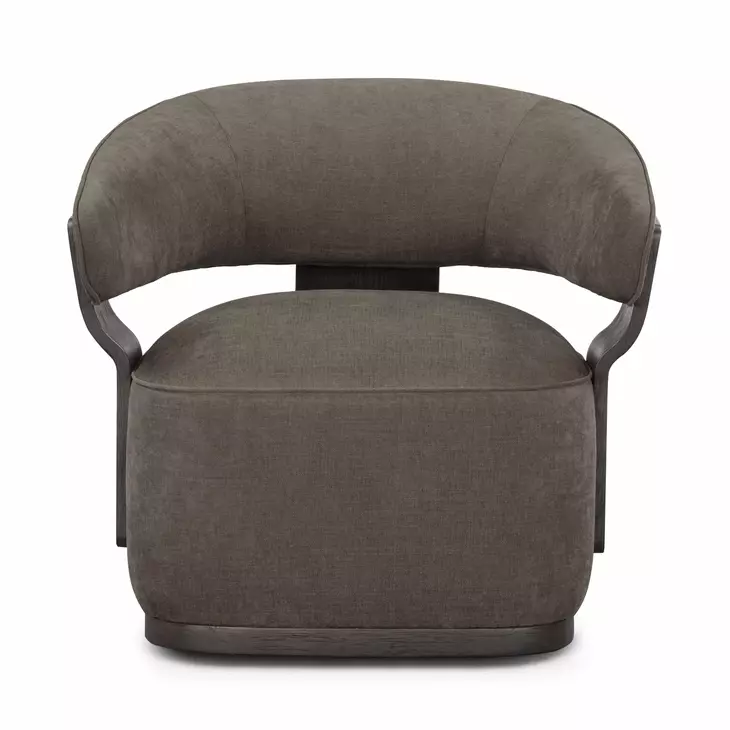 Madison Mink Performance Fabric Upholstered Swivel Accent Chair