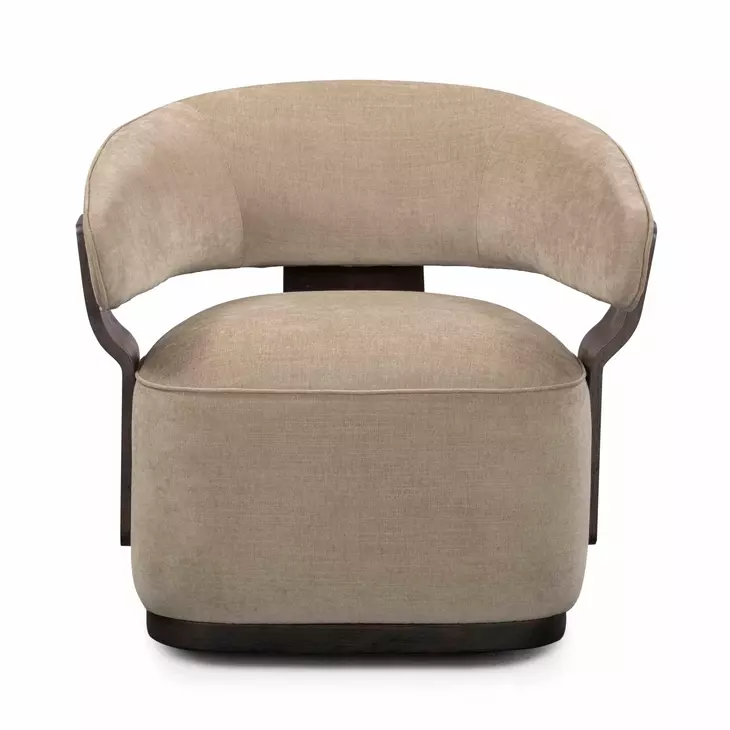 Madison Stone Performance Fabric Upholstered Swivel Accent Chair