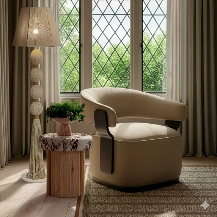 Madison Stone Performance Fabric Upholstered Swivel Accent Chair
