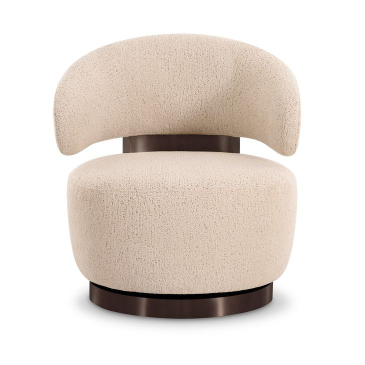 Austin Cream Gray Performance Fabric Upholstered Swivel Accent Chair