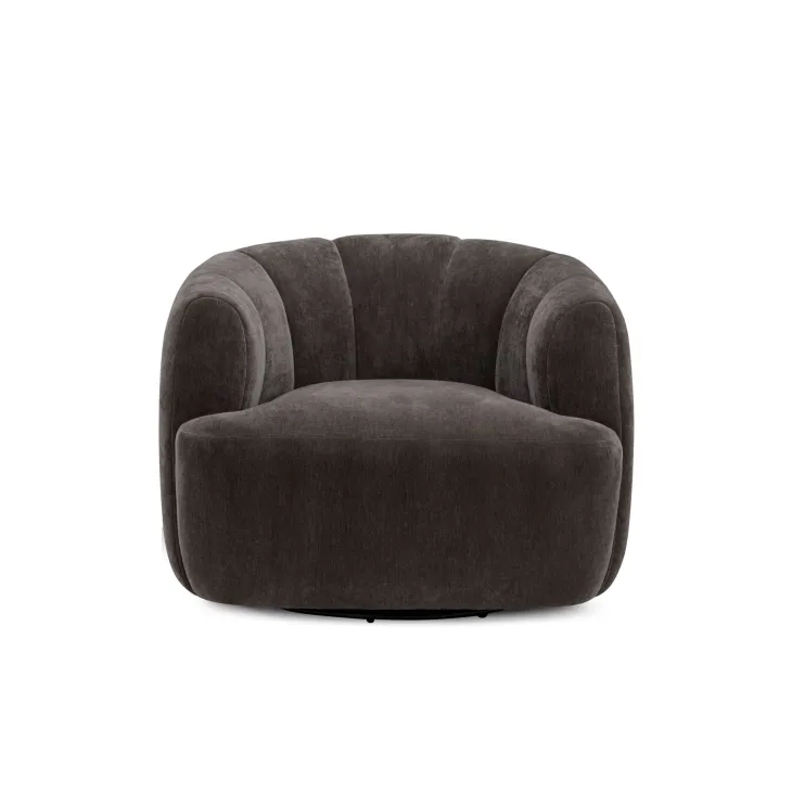 Jasmine Chocolate Upholstered Swivel Accent Chair