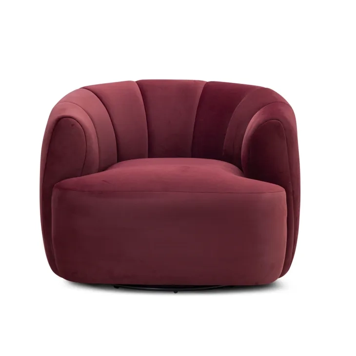 Jasmine Berry Red Performance Fabric Upholstered Swivel Accent Chair