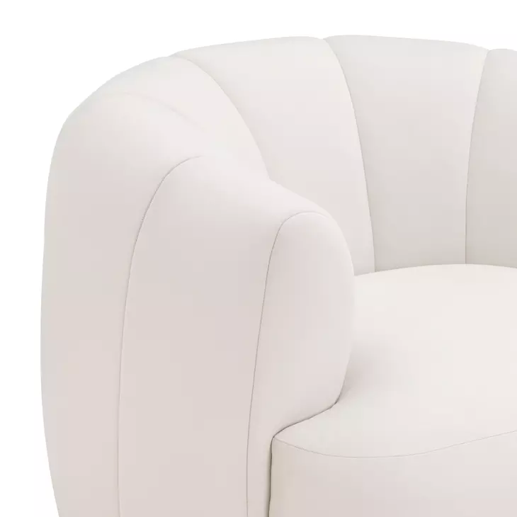 Jasmine Cream Performance Fabric Upholstered Swivel Accent Chair