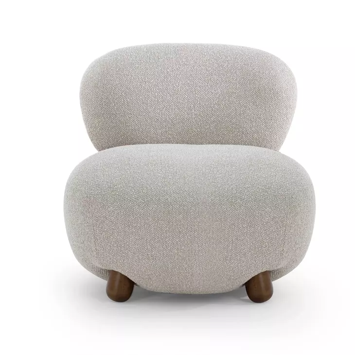 Pucker Warm Gray Performance Fabric Upholstered Accent Chair