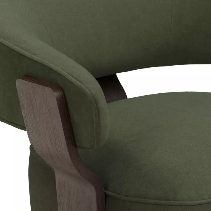 Madison Dark Green Performance Fabric Upholstered Swivel Accent Chair