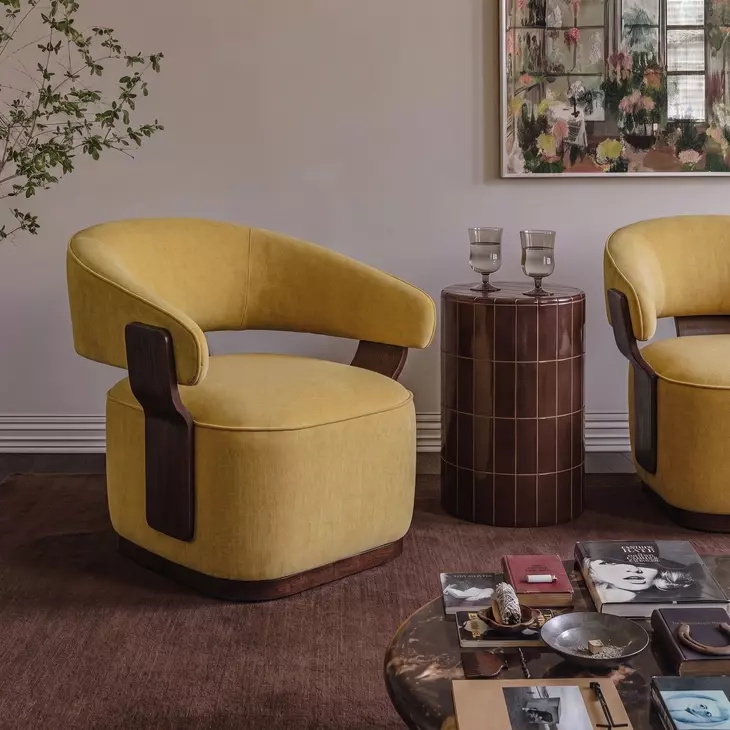 Madison Amber Performance Fabric Upholstered Swivel Accent Chair