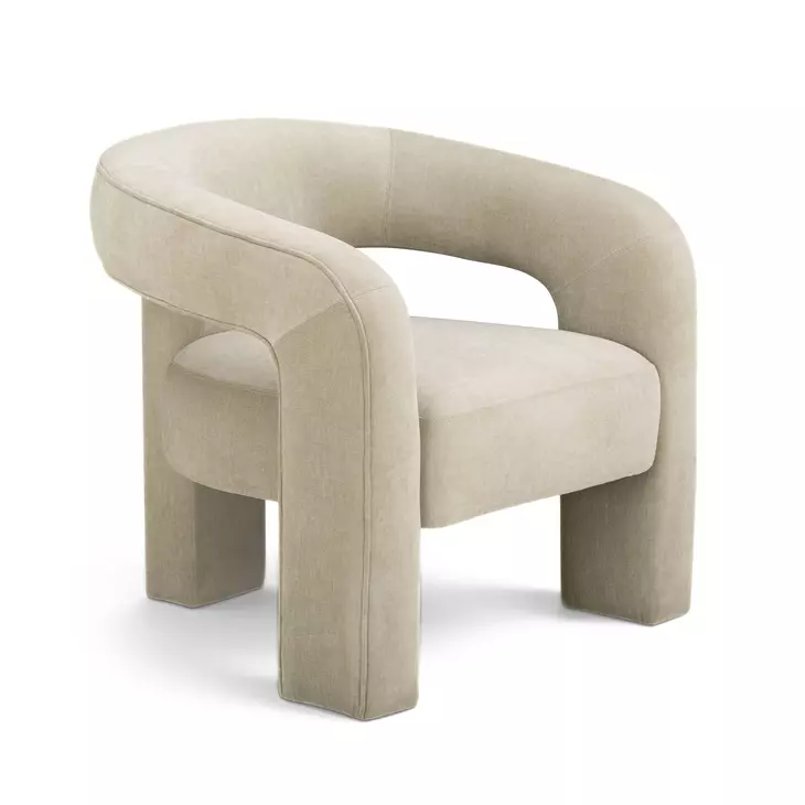 Malone Taupe Performance Chenille Upholstered Accent Chair
