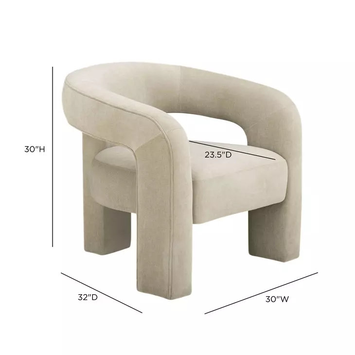 Malone Taupe Performance Chenille Upholstered Accent Chair