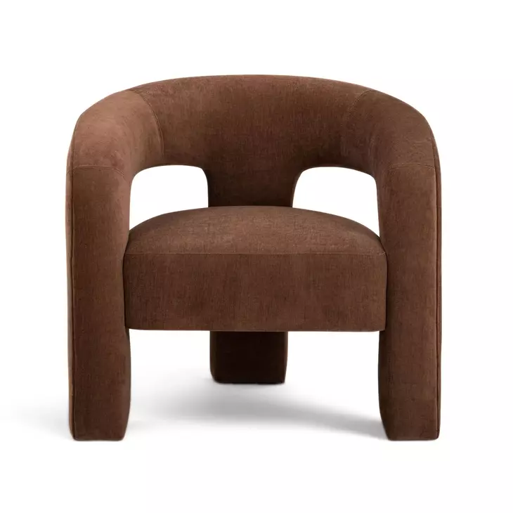 Malone Rust Performance Chenille Upholstered Accent Chair