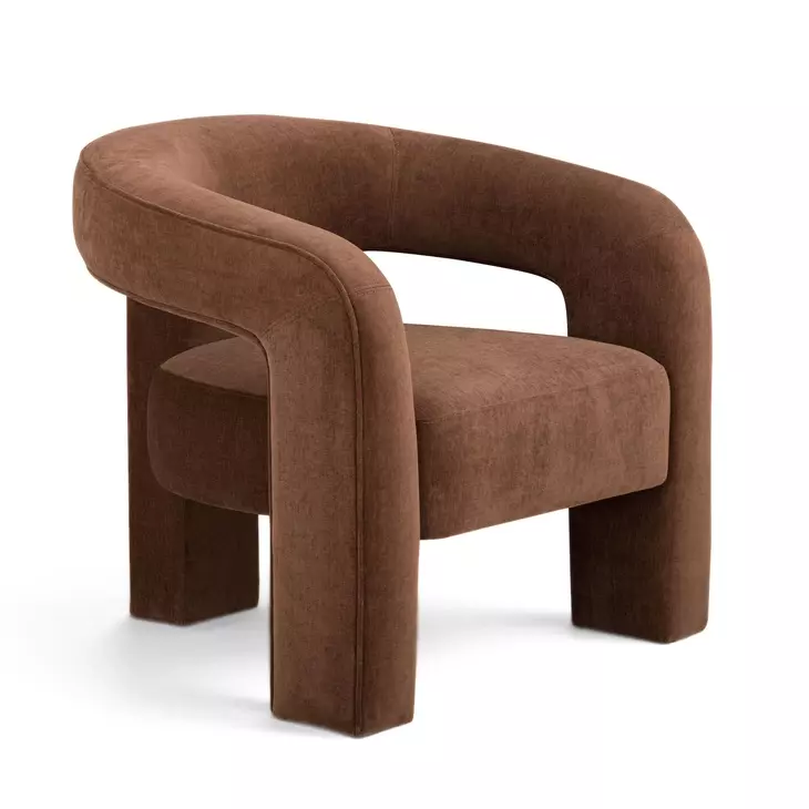 Malone Rust Performance Chenille Upholstered Accent Chair