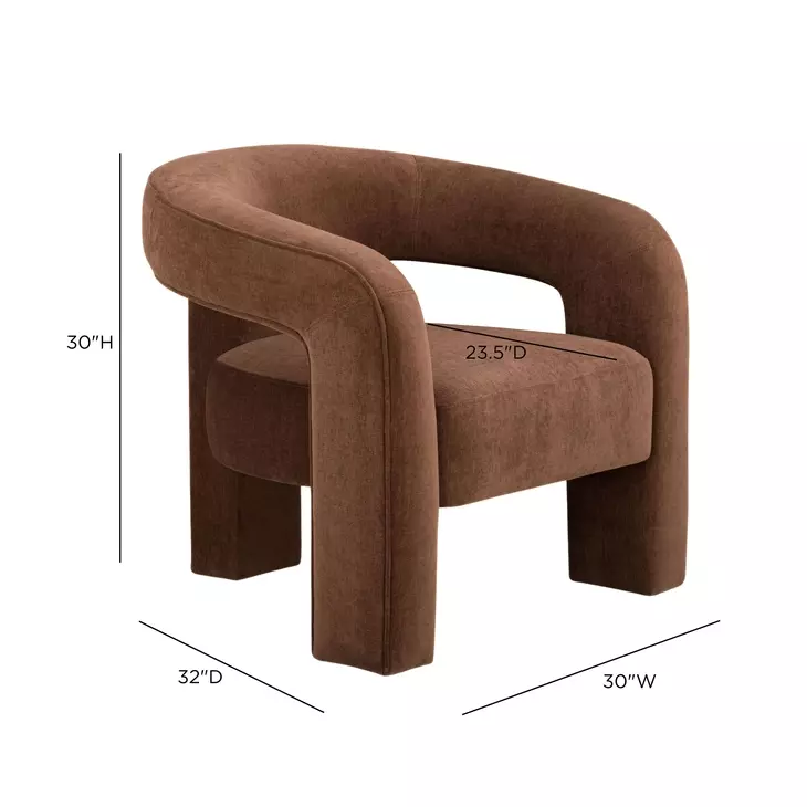 Malone Rust Performance Chenille Upholstered Accent Chair