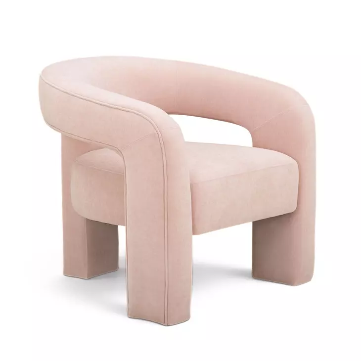 Malone Blush Performance Chenille Upholstered Accent Chair