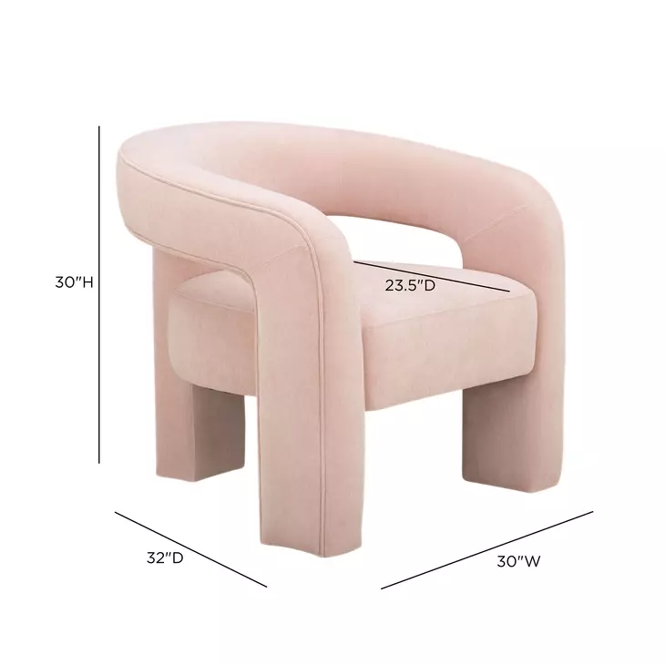Malone Blush Performance Chenille Upholstered Accent Chair