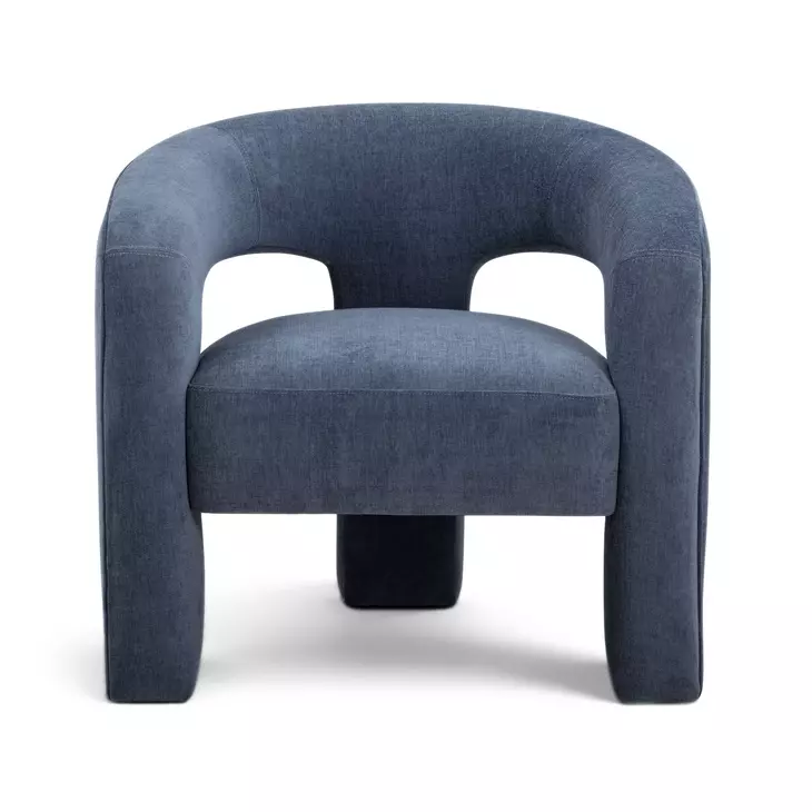 Malone Blue Denim Performance Chenille Upholstered Accent Chair