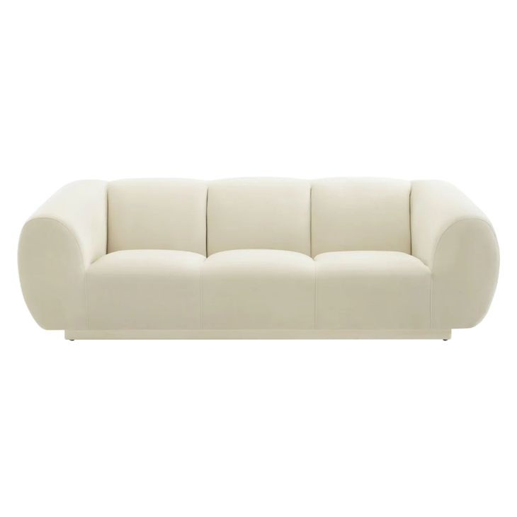 Emmet Cream Velvet 90" Sofa