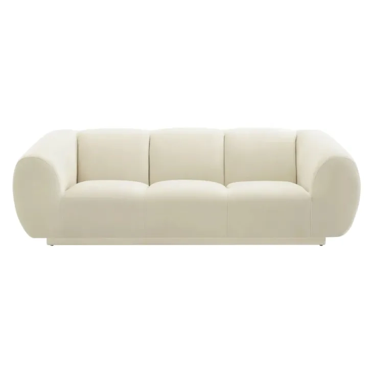 Emmet Cream Velvet 90" Sofa