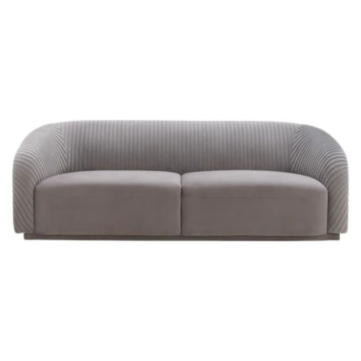 Yara Pleated Grey Velvet 91" Sofa by Inspire Me Home Decor