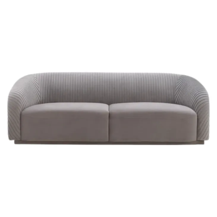 Yara Pleated Grey Velvet 91" Sofa by Inspire Me Home Decor
