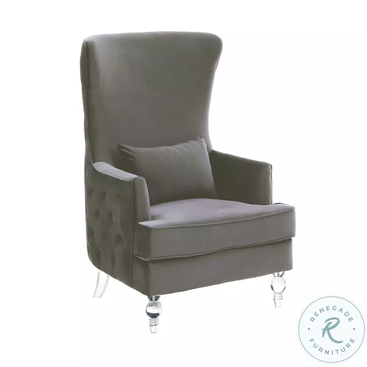 Aubree Gray Tall Chair with Acrylic Legs