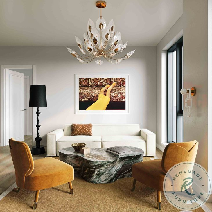 Slab Grey And Blush Faux Marble Occasional Table Set