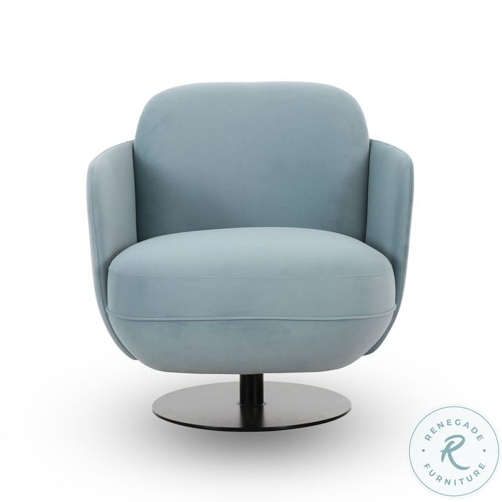 Solange Blue Shadow Velvet Swivel Chair