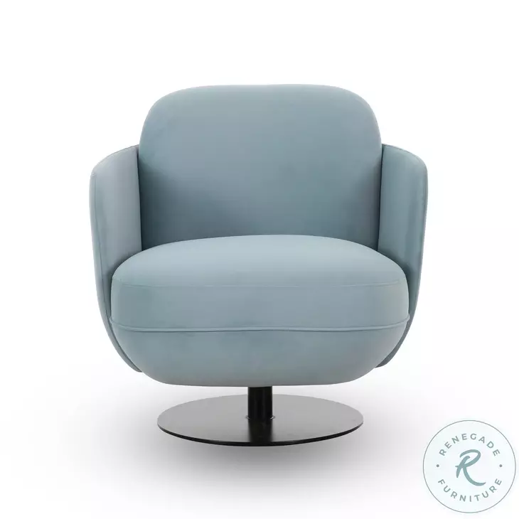 Solange Blue Shadow Velvet Swivel Chair