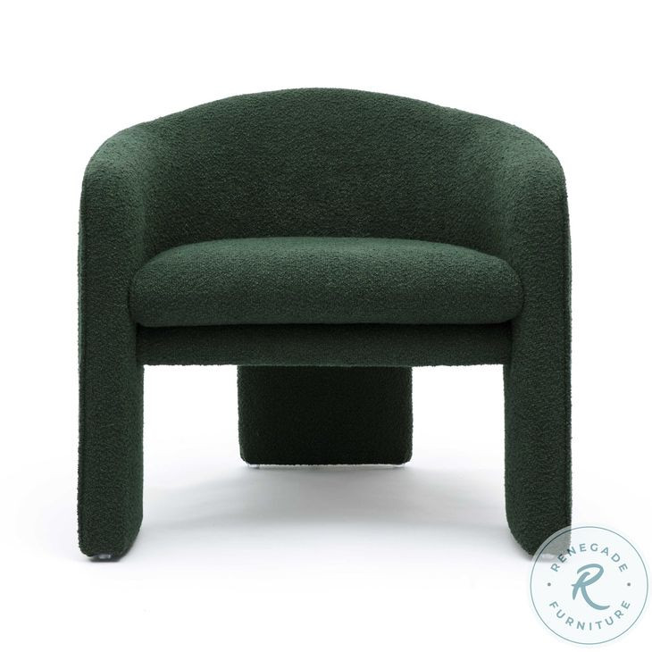 Marla Forest Green Boucle Accent Chair