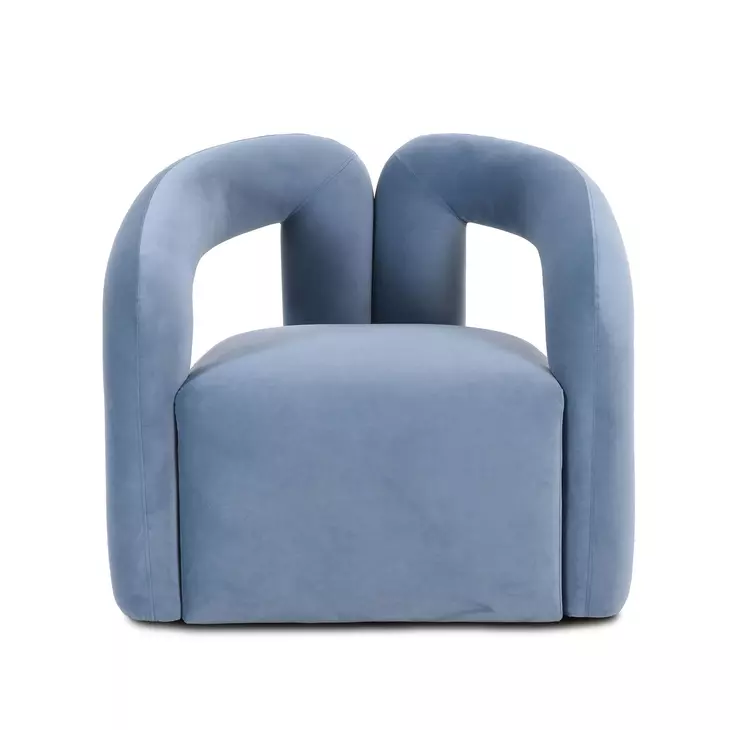 Jenn Blue Performance Velvet Upholstered Accent Chair