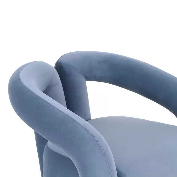 Jenn Blue Performance Velvet Upholstered Accent Chair