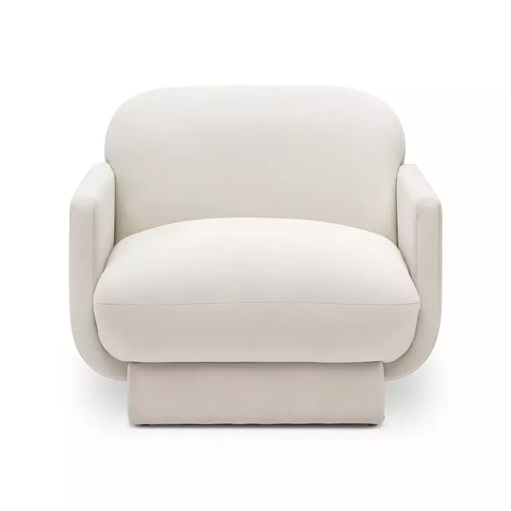 Azalea Cream Performance Velvet Upholstered Accent Chair