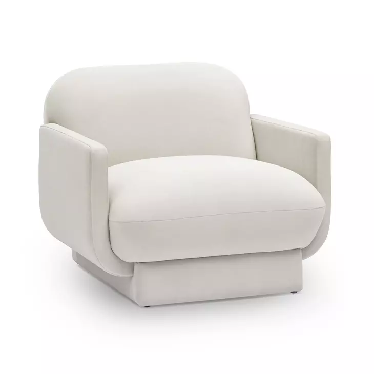 Azalea Cream Performance Velvet Upholstered Accent Chair