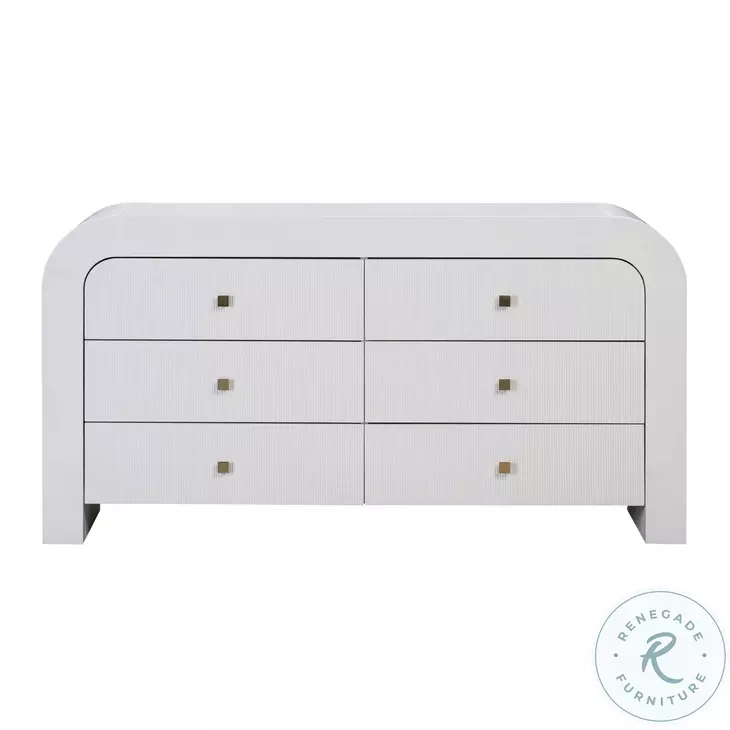 Hump White 6 Drawer Dresser