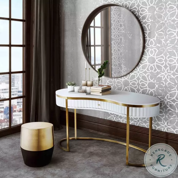 Jadran Black and Gold Stool