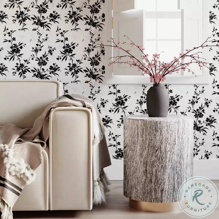 Dahlia Distressed White Side Table